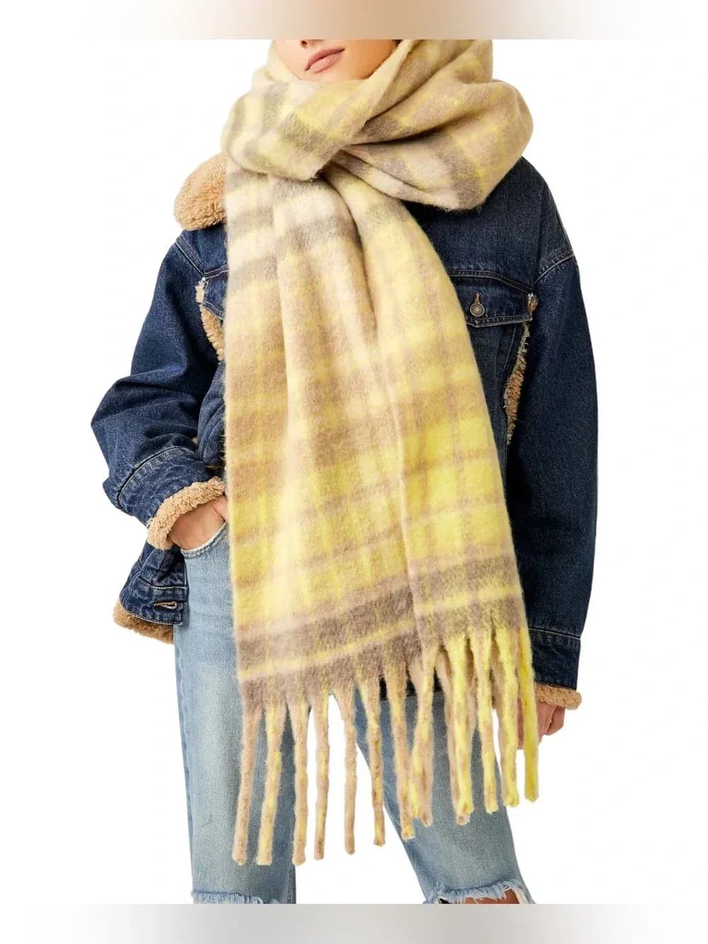 Šal Free People Brushed Plaid